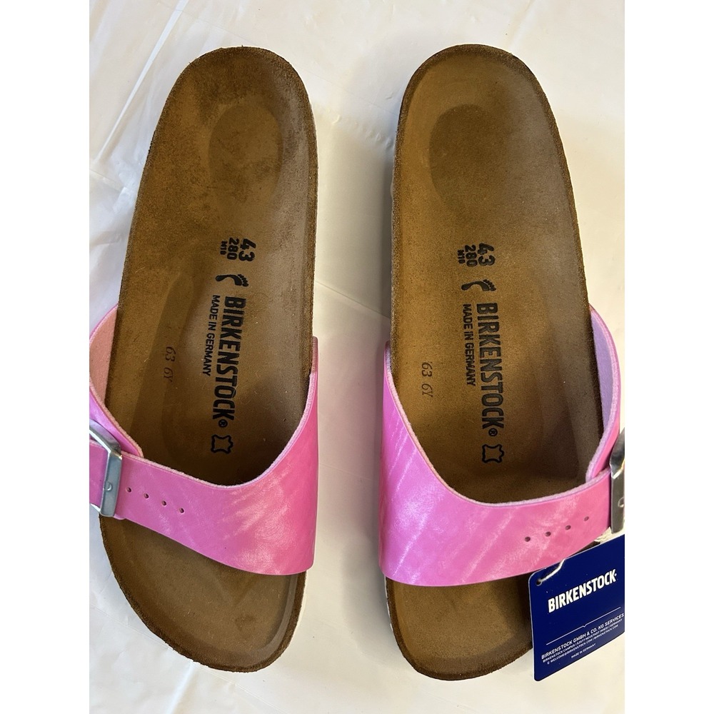 Birkenstock Unisex New w/ Box Shiny Check Rose W‎ 12-12.5  M 10-10.5 Narrow - Picture 3 of 7